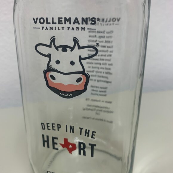 BOTTLE - 32oz VOLLMANS FARMS glass milk bottle DEEP IN THE HEART OF TEXAS logo - Picture 2 of 8